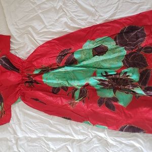 Red hand crafted dress